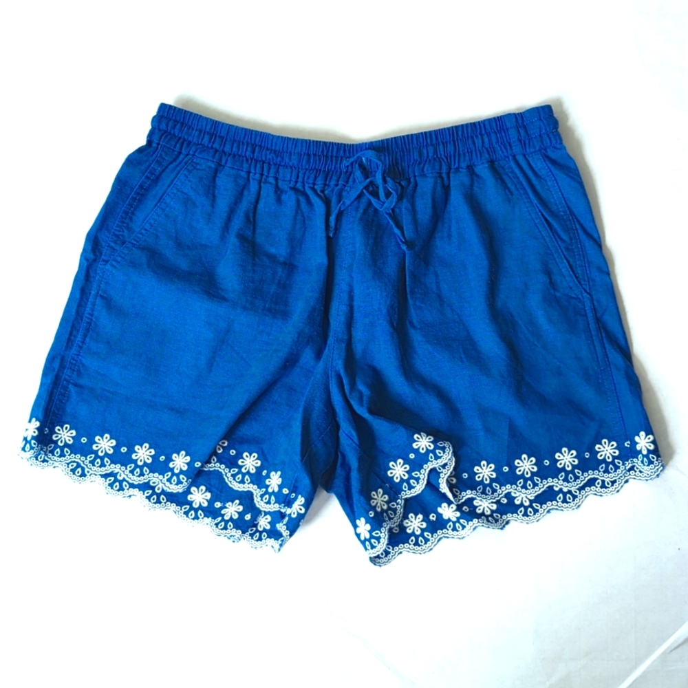 J Crew Embroidered Linen Shorts